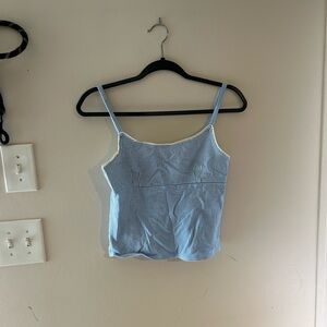 Blue and white checkered tank top
